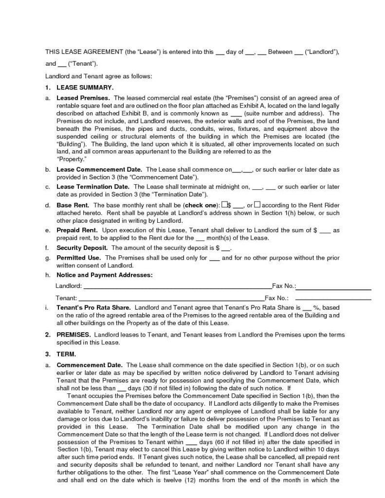 Washington Commercial Lease Agreement