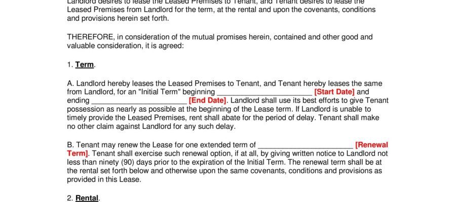 free texas commercial lease agreement pdf docx